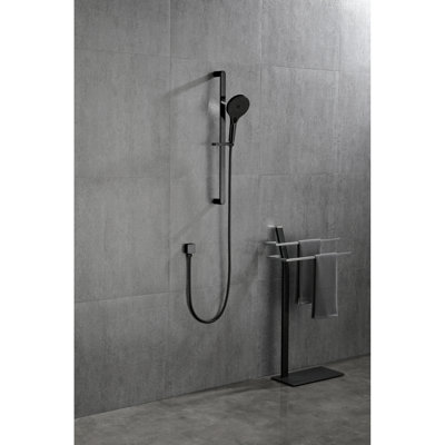 Handheld Shower With 59-inch Hose & 28-inch Slide Bar In Matte Black, Stainless Steel Quality, Adjustable For Optimal Position, Powerful Water Stream, Nozzles Smooth Flow, Rust- Guarantee Black
