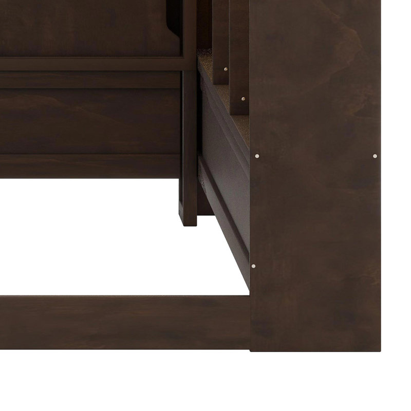 Space-Saving Daybed Featuring Bookshelves, Built-In USB Ports, and Ambient LED Lights – Modern Living Solution, Brown