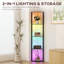 HOMCOM RGB LED Floor Lamp with Shelves 4-Tier Standing Lamp-940139108