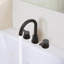 Robinet de lavabo de salle de bain surdimensionné en bronze huilé à 2 poignées à 3 trous et pivotant sur 360 ° à 3 trous avec bonde escamotable-118610644