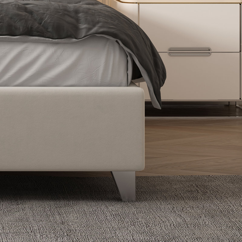 Deth Tufted Velvet Upholstered Platform Bed