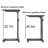 Adjustable Height C Table Sofa Side Bedside Table With Wheels, Hospital Bed Table Rolling Tray With Storage, Mobile Computer Desk Laptop Table For Home Use