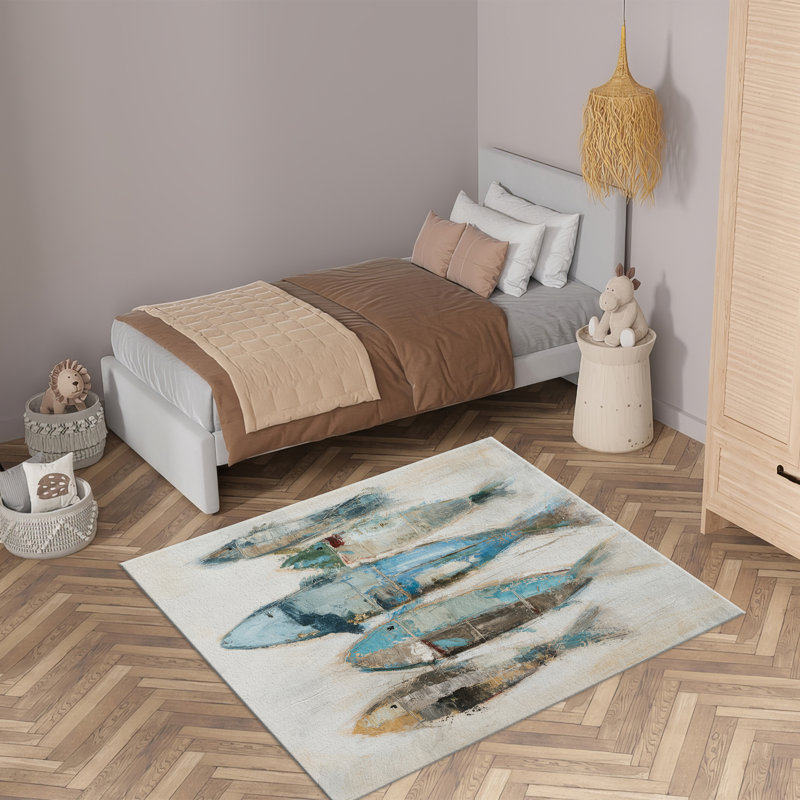 Abstract Themed Non Woven Soft Type Printed Rug with Monochromatic Artistic Details Perfect for Adding a Touch of Modern Elegance to Your Living Space