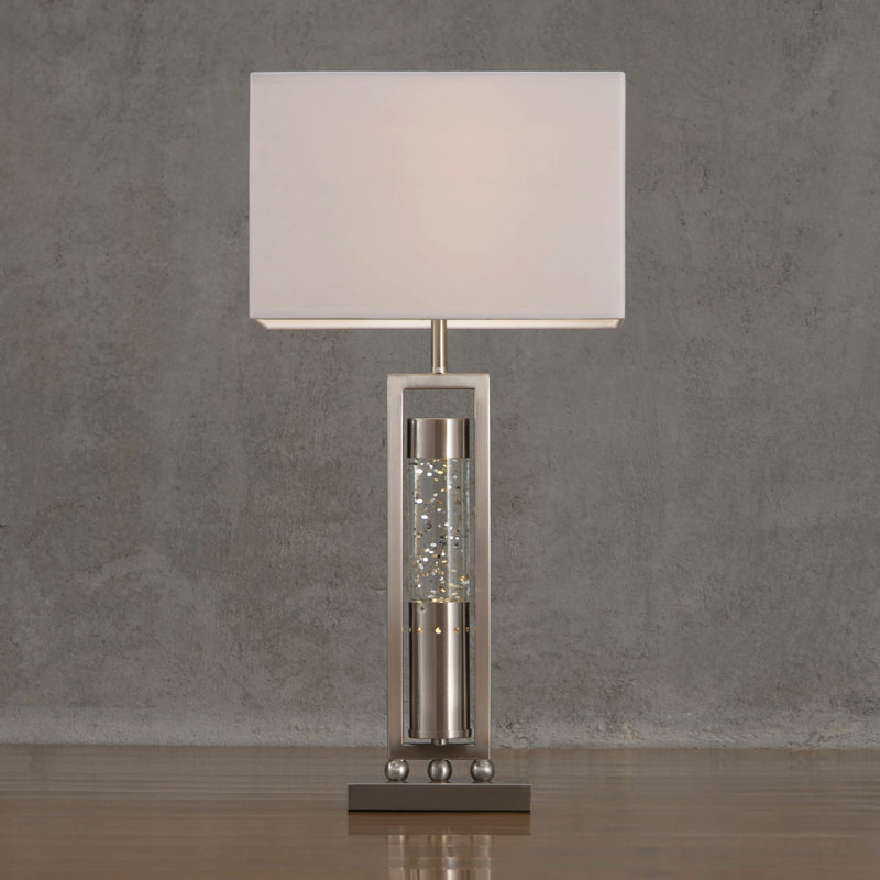 Lampe de table de conception moderne 1pc, lampe de table décorative décorative scintillante, lumière de danse de l'eau, veilleuse satinée