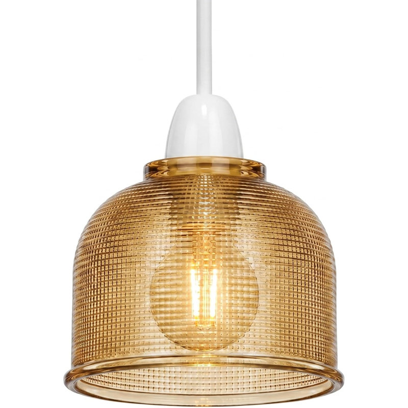 10 cm H Round Glass Lamp Shade, Amber