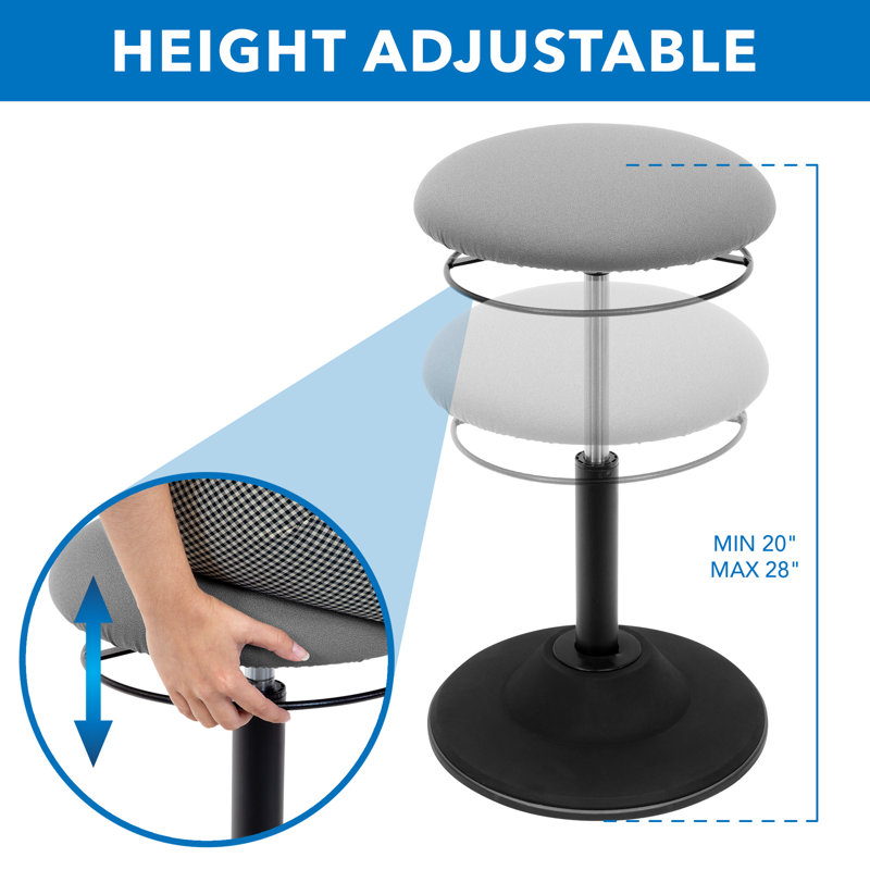Montez-le! Tabouret de bureau ergonomique avec siège rembourré, hauteur réglable et base antidérapante en caoutchouc