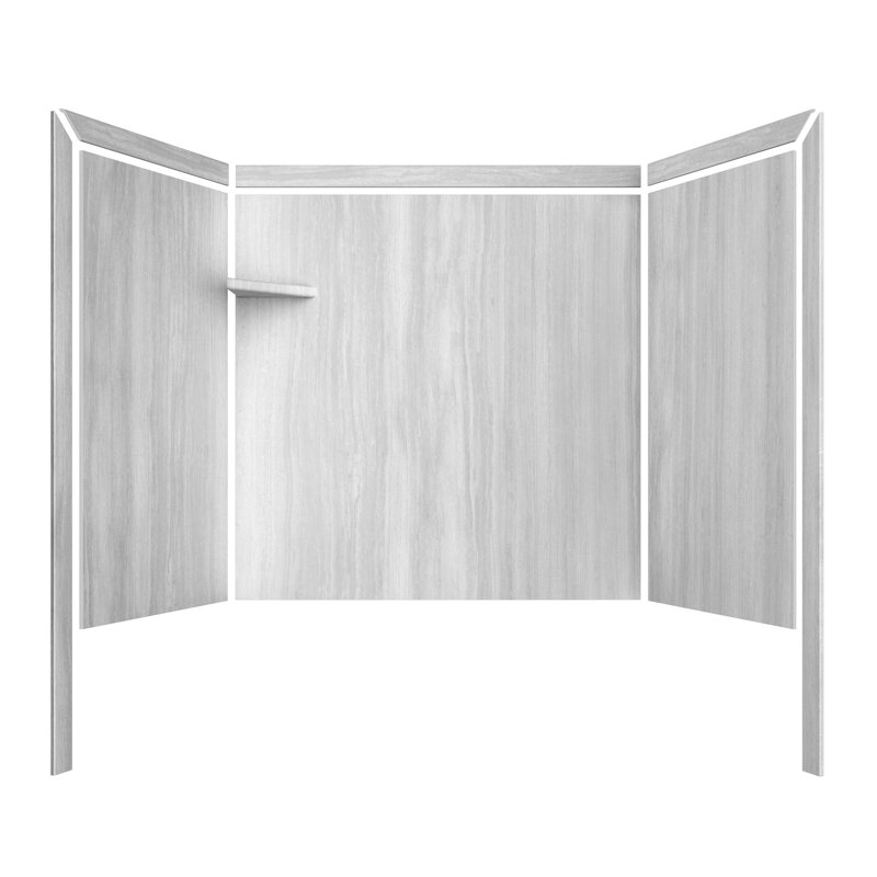 Contour de baignoire en alcôve FlexStone Elite l 60 po x P 32 po x H 60 po Strata argent, Strates d'argent