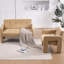 Fauteuil nordique moderne en chenille jaune avec accoudoirs doubles pour balcon de chambre à coucher et de salon