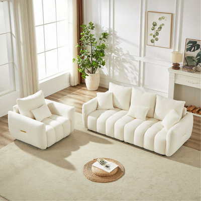 Combo Sofa Modern Living Room Sofa, Teddy Sofa, Wooden Frame, Apartment Sofa Furniture