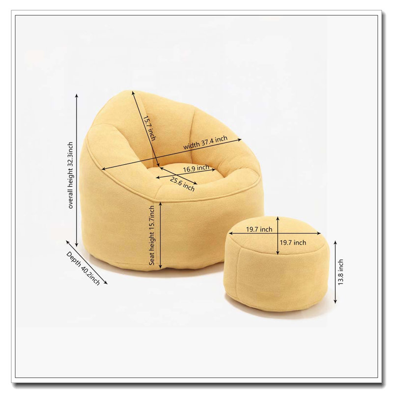 Fauteuil à billes rembourré avec repose-pieds