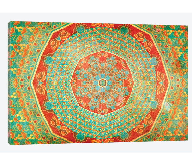 Série mandala : citrus, impression sur toile tendue, H 40 po x l 60 po x P 1,5 po, Toile tendue