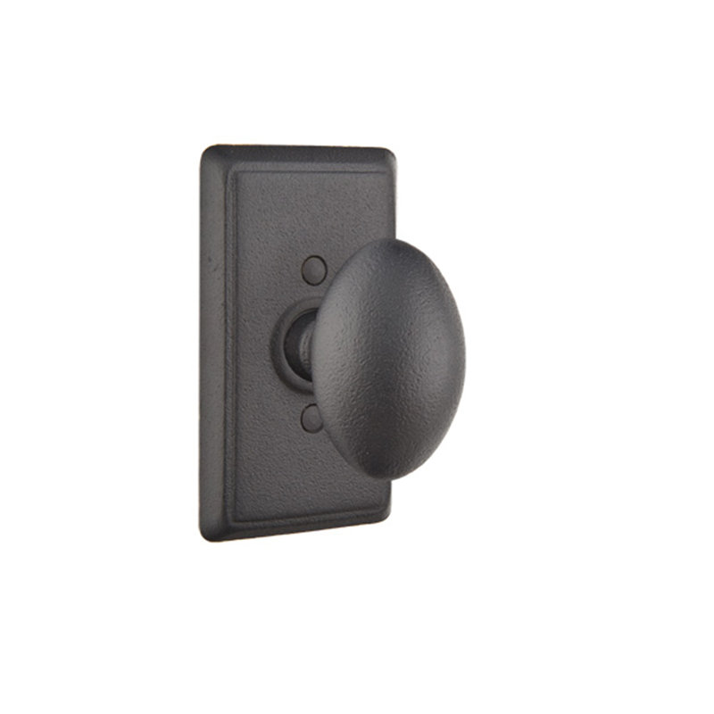 Savannah Oval Knob with Rectangle Rosette, Flat Black