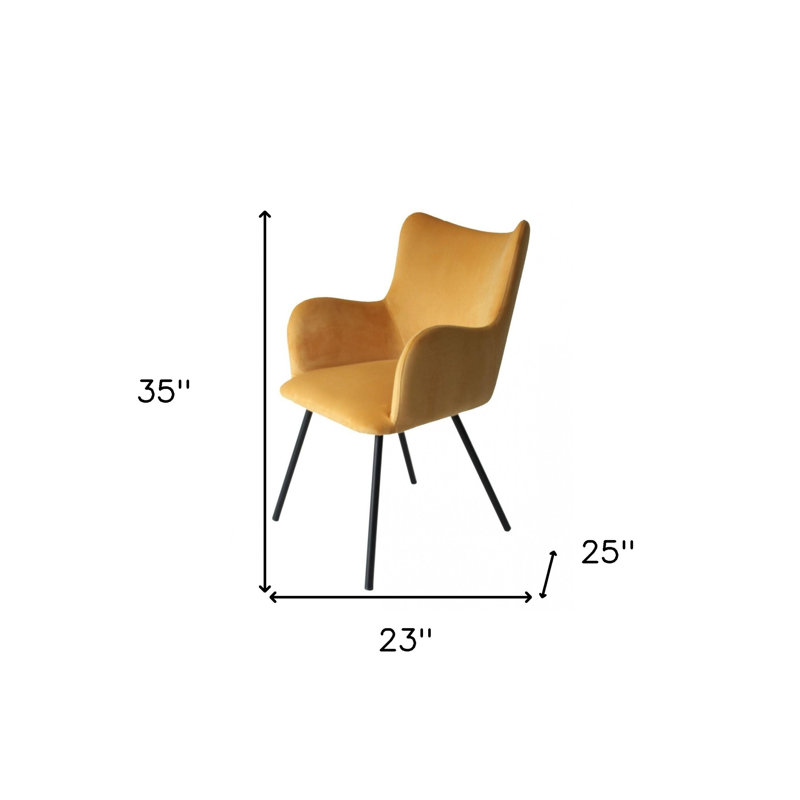 Chaise de salle à manger Curvy, Jaune