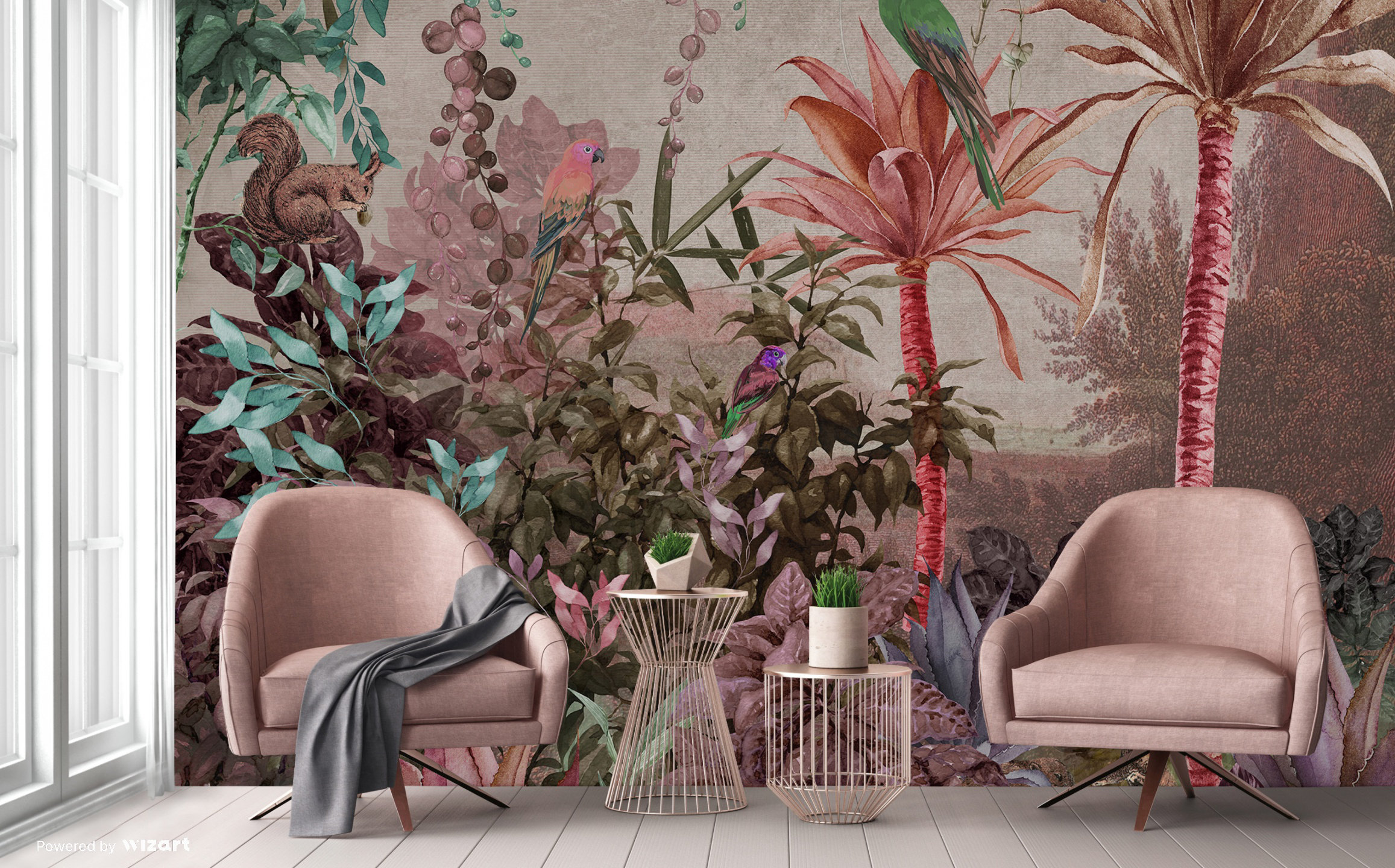Bayou Breeze Enchanted Jungle Wallpaper Mural Tropical Birds And ...