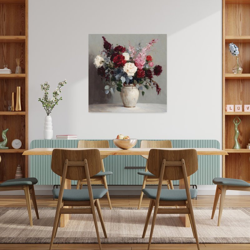 Roses, fleurs, jardin printanier sur blanc, fleur romantique classique, art mural naturel