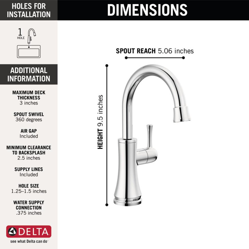 Transitional Beverage Faucet, Chrome