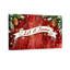 Ensemble de 3 impressions sur toile de Noël avec fond en bois rouge avec flocons de neige et pommes de pin-120562596