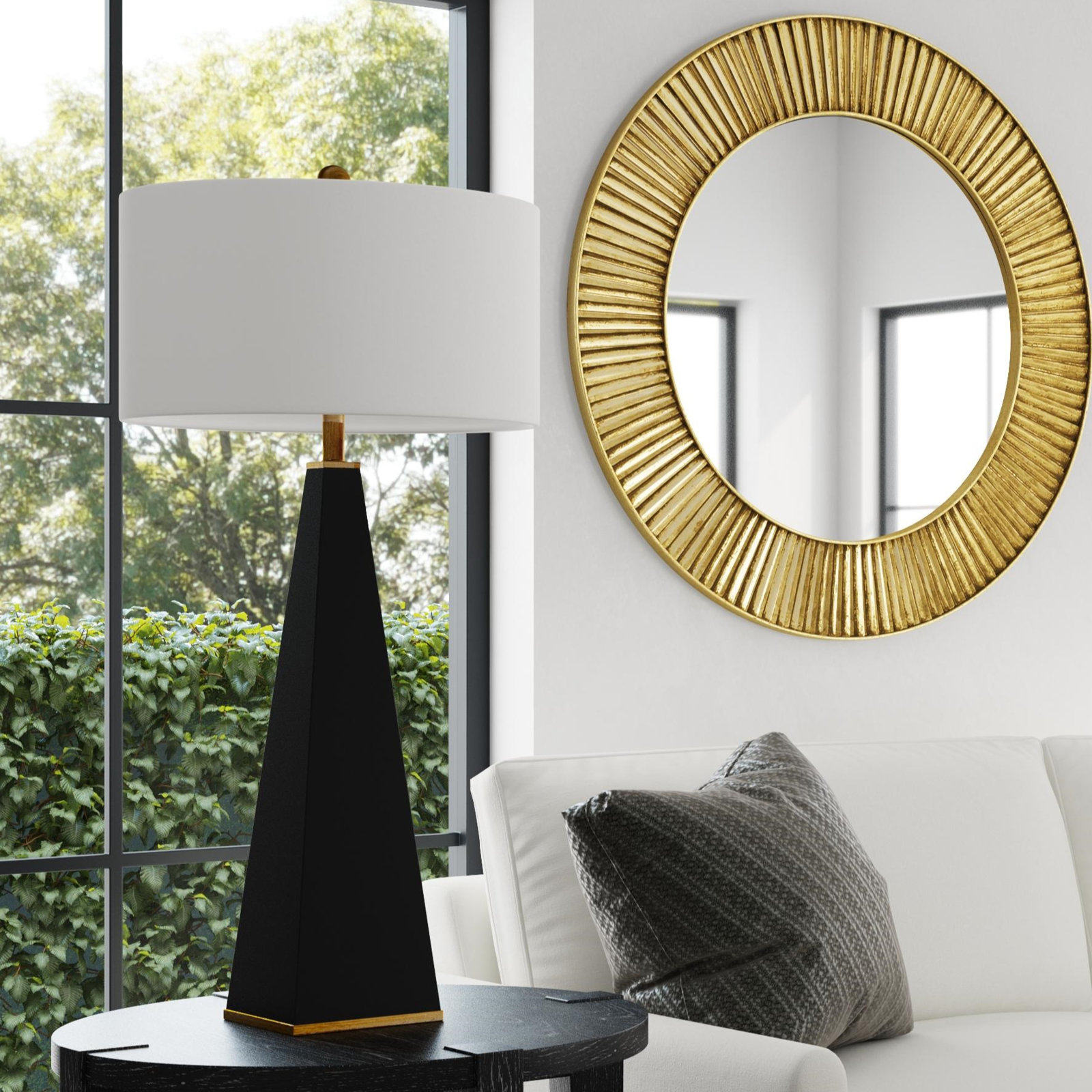 Knollwood Concrete and Linen Table Lamp
