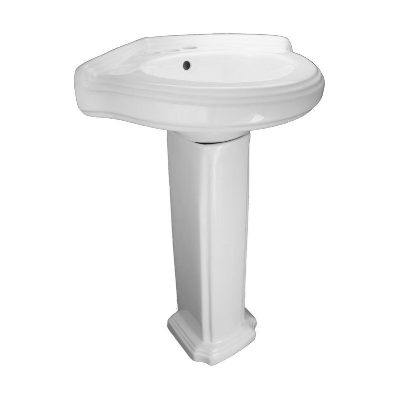 The Renovators Supply Inc. 21.5'' White Porcelain Corner Bathroom Sink with Overflow