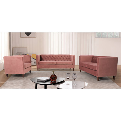 Rubio 3 - Piece Velvet Living Room Set