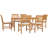 6 - Person Teak Solid Wood Patio Dining Set Umbrella Hole Included Rectangular Table with Cushions Included