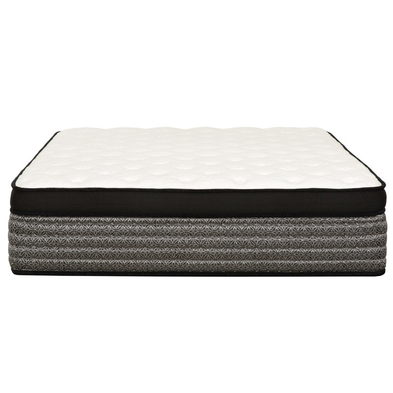 Matelas à ressorts ensachés 16 po, grand, avec surmatelas en mousse gélifiée Euro
