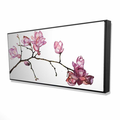 Branch of cherry blossoms - Romantic flowers framed canvas