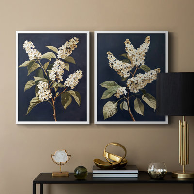 «FLORAL Series CLIV», reproduction encadrée de qualité supérieure - prête à être accrochée - aucun clou requis - aucun clou requis