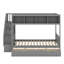 Lit simple superposé au dessus d'un lit double avec tablettes, escalier de rangement et 2 tiroirs-1966202041