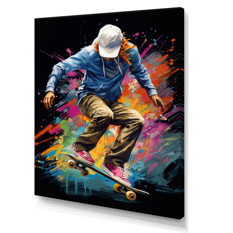 Skateboard Urban Flow V - impression sur toile de sport, H 44 po x l 34 po x P 1,5 po, Toile tendue