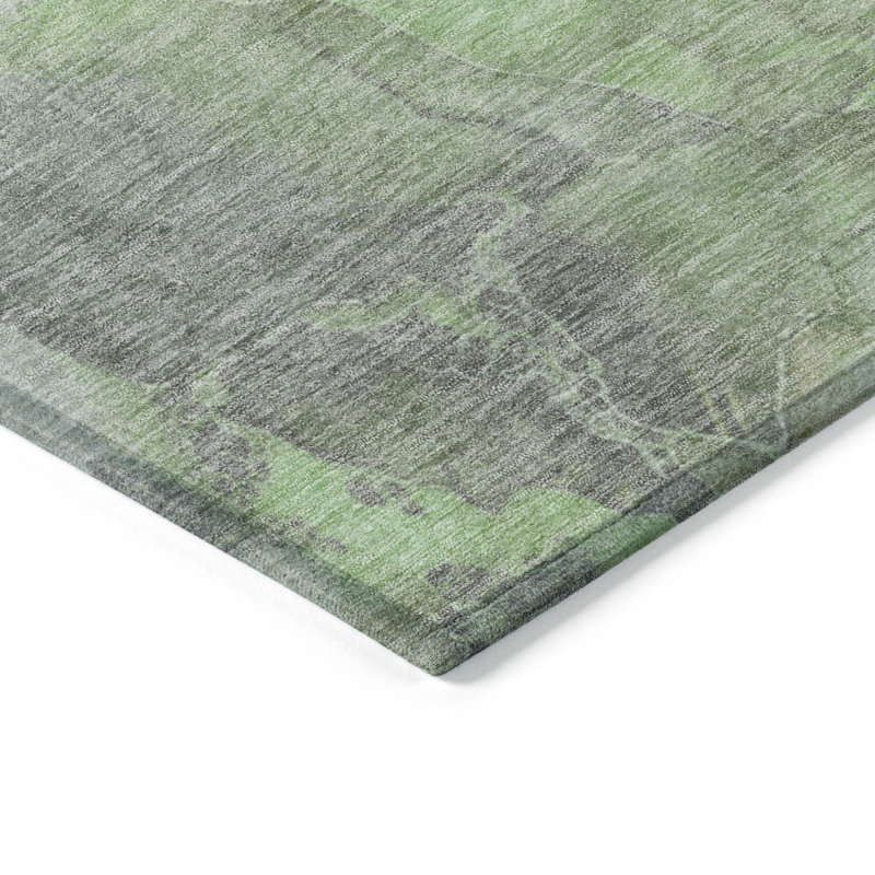 Tapis vert intérieur / extérieur lavable à la machine Xhevrie, Rond 8 pi