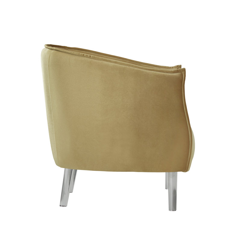 Fauteuil demi-tonneau de 30 po Remus, Velours doré