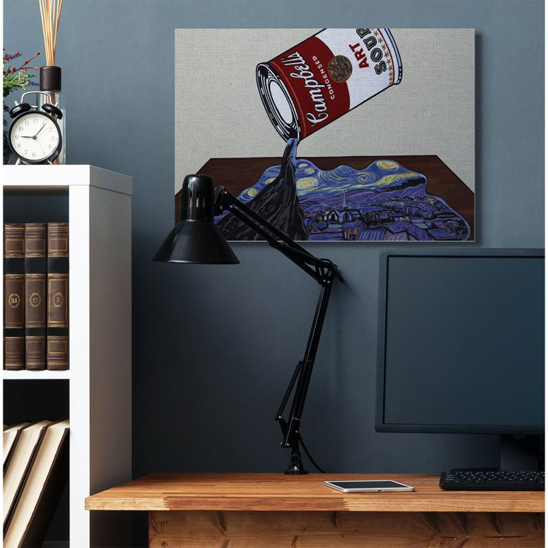 «Art Soup Van Gogh Andy Warhol Parody Modern Design», impression sur toile, Toile tendue, H 30 po x l 40 po x P 1,5 po