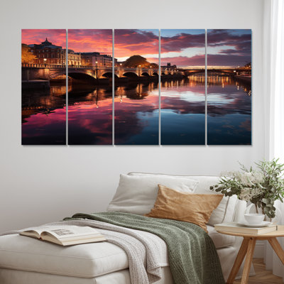 Dublin Beautiful Cityscape Photo II Cities & Countries Wall Decor on Metal