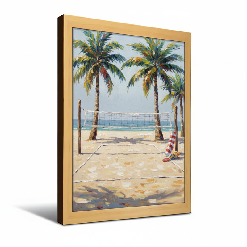 Serviette de plage Plants & Flowers Beach Volleyball Palm Trees, Toile tendue, Ne s’applique pas, H 18 po x l 12 po