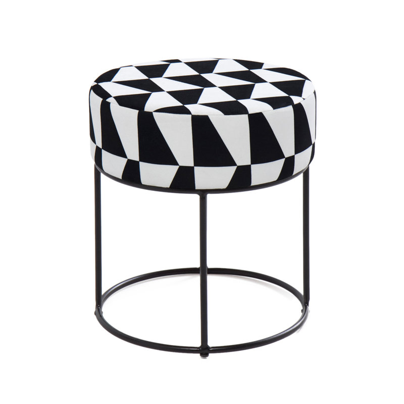 Repose-pieds Shamokin, 100 % polyester noir / blanc