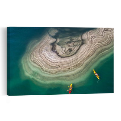 Kayaking Over Turquoise Patterns Abstract Serene Vibrant Landscape Nature Wall Art Print