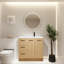 Meuble-lavabo sur pied 36 po, lavabo en résine, deux portes et trois tiroirs-129222456