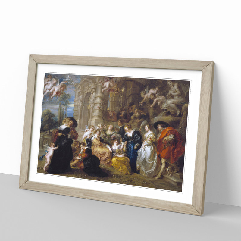 The Garden of Love by Peter Paul Rubens - Picture Frame Painting, Oak, 36cm H x 48cm W x 2cm D