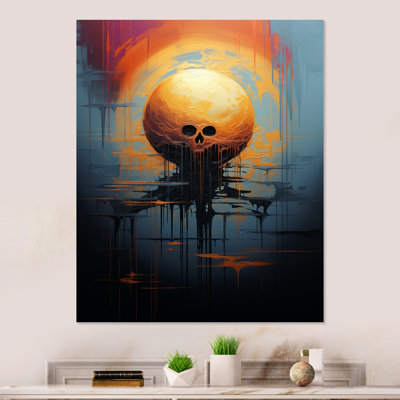Yellow And Grey Sphere In Motion II - Abstract Shapes Metal Wall Art