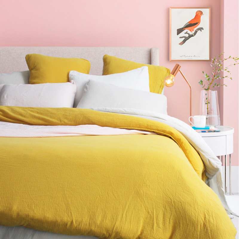 Gretta Cotton Solid Colour Duvet Cover, Yellow