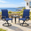 Ensemble de 2 chaises d'extérieur pivotantes à bascule pour patio - bleu-1533375209