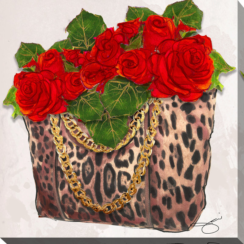 «Red Roses are the Best» par Jodi - reproduction, H 24 po x l 24 po x P 1,5 po, Toile tendue