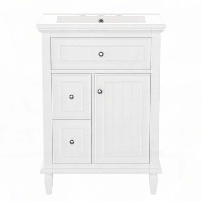 24" Bathroom Vanity with Ceramic Sink