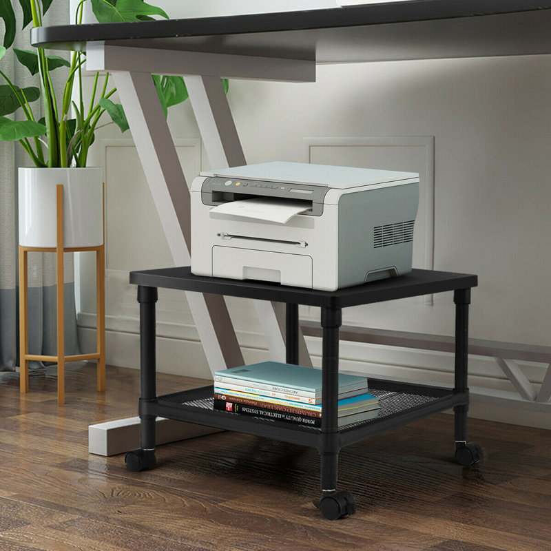 Support mobile à roulettes avec tablette de rangement pour la maison / le bureau