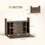 Wall Mounted Floating Desk with Fold-Down Desktop and Storage Shelves for Home Office, Dark Brown