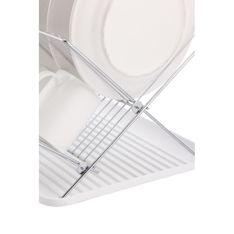 Pliable avec égouttoir à vaisselle, Blanc