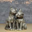 Ranshaw Pair of Cats Silver Sculpture