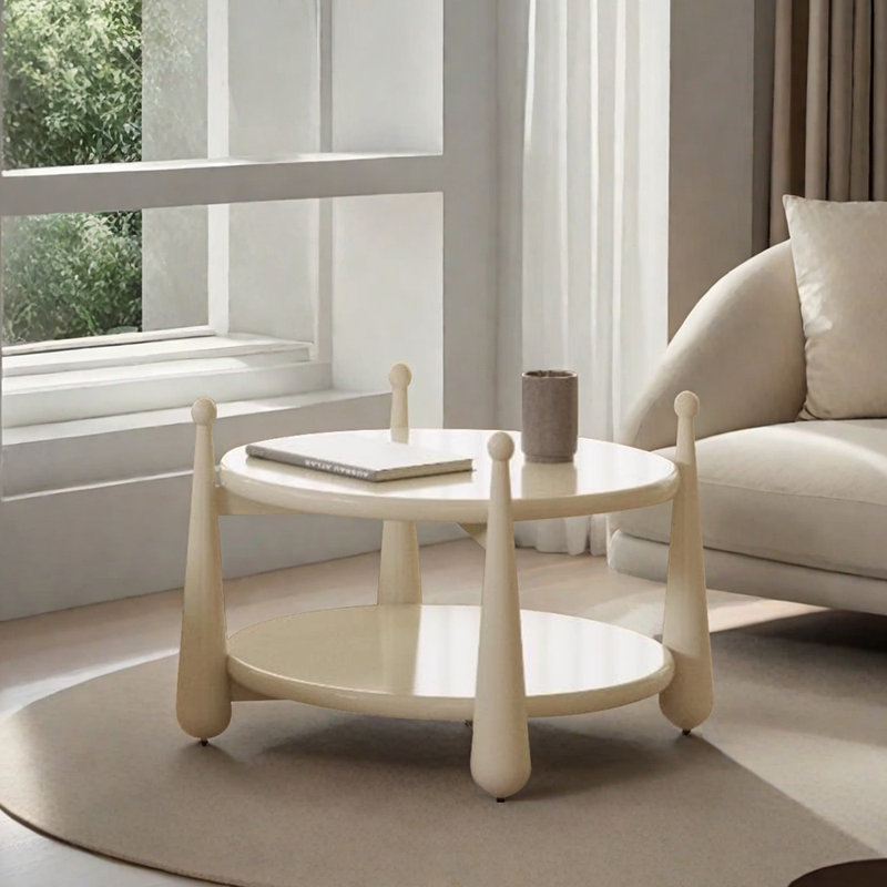 Table basse de style crème, H 15,74 po x L 31,49 po x l 31,49 po