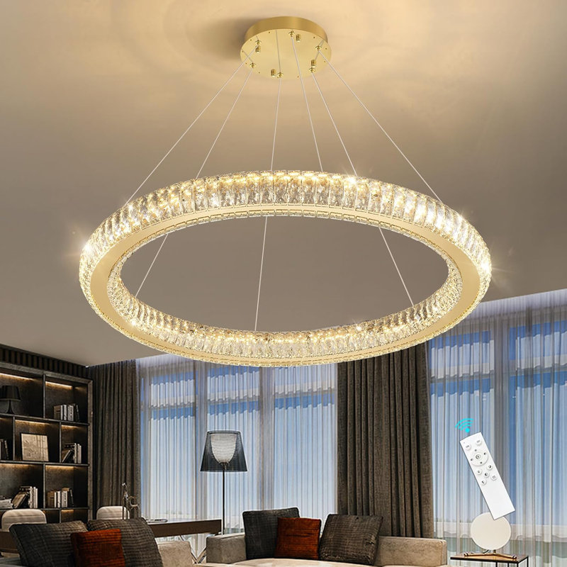 Lustre moderne moderne à DEL, Doré